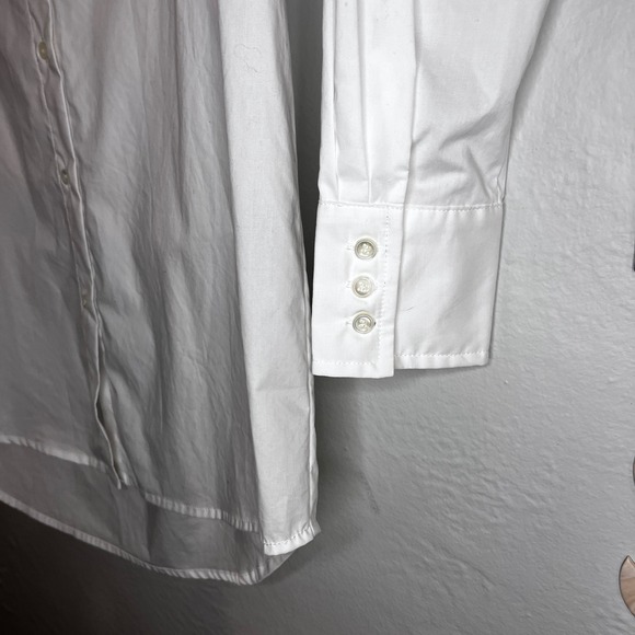 J McLaughlin White Button Down Shirt Tunic Oversized Long Sleeve Women XS Trad - Picture 3 of 9
